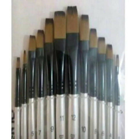 Flat Painting Flat brushes set of 12 - ValueBox