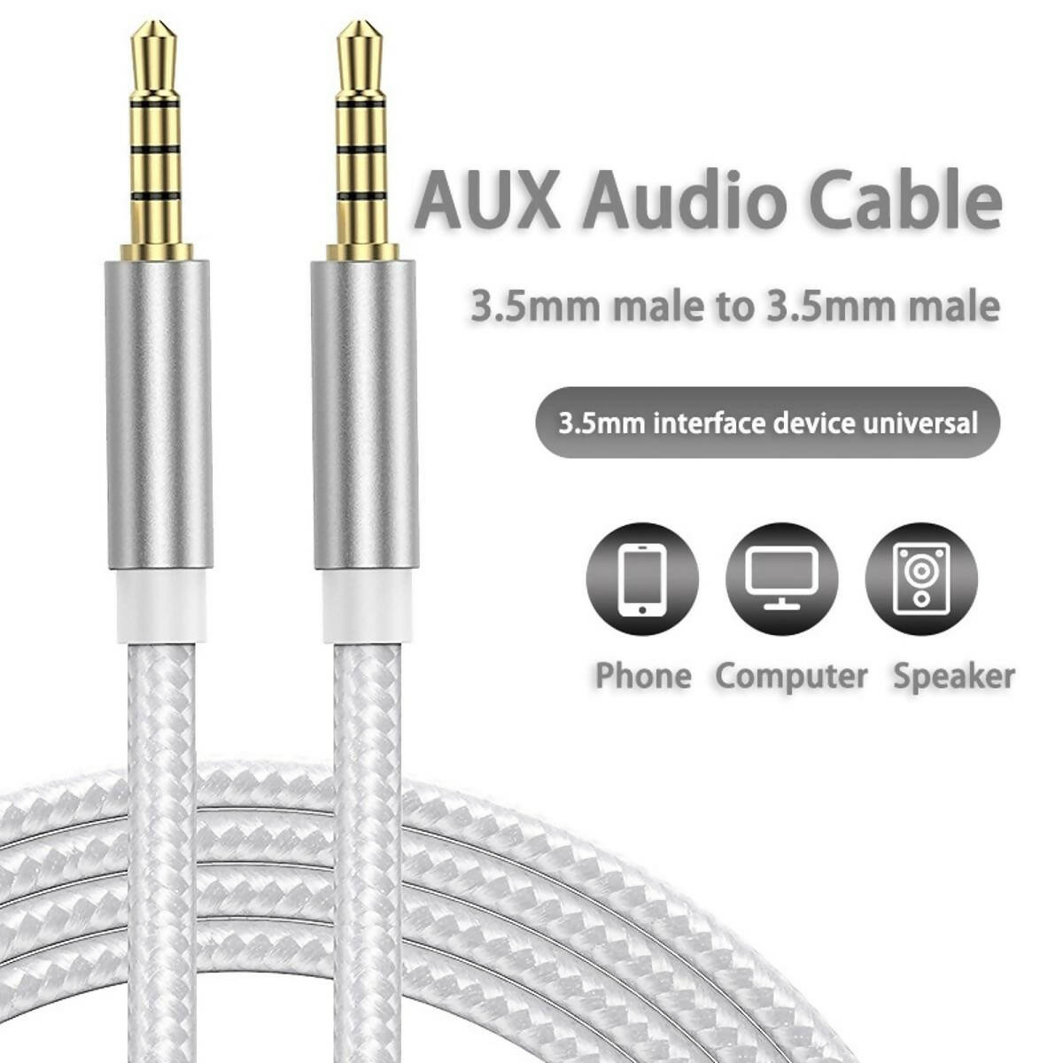 Exact 1 And 2 Meter 3.5mm Aux Cable Spring Highly Durable