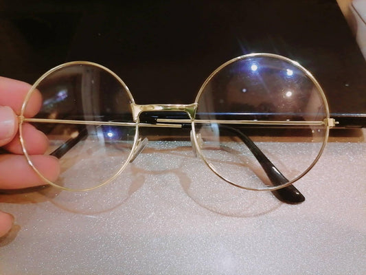 Golden Black Silver Round Frame Glasses For Men And Women