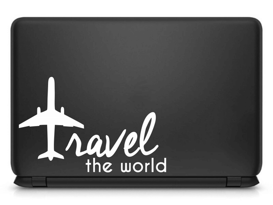 Travel the World Vinyl Decal Laptop Sticker, Laptop Stickers for Boys and Girls, Bike Stickers, Car Bumper Stickers by Sticker Studio - ValueBox