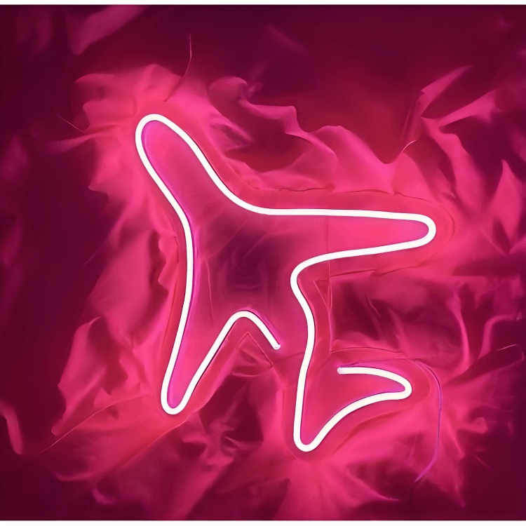 Airplane Neon Sign Board Glow Neon Light Wall Signboards Led Sign Boards for Shop Restaurant Room Decoration - ValueBox