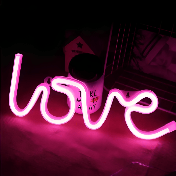 Love Neon Sign Board Multicolour Glow Neon Light Wall Signboards Led Sign Boards for Shop Restaurant Room Decoration 12x6 Inches - ValueBox