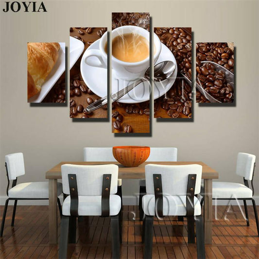 Home Decor & Wall Decor Painting Steamy Hot Coffee Cup | Food Poster Wall Art - ValueBox