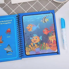 Reusable Magic Water Quick Dry Book Water Coloring Book Doodle with Magic Pen Painting Board for Children Education Drawing Pad (Random Design & Assorted Color) (Multi Color, 4) - ValueBox