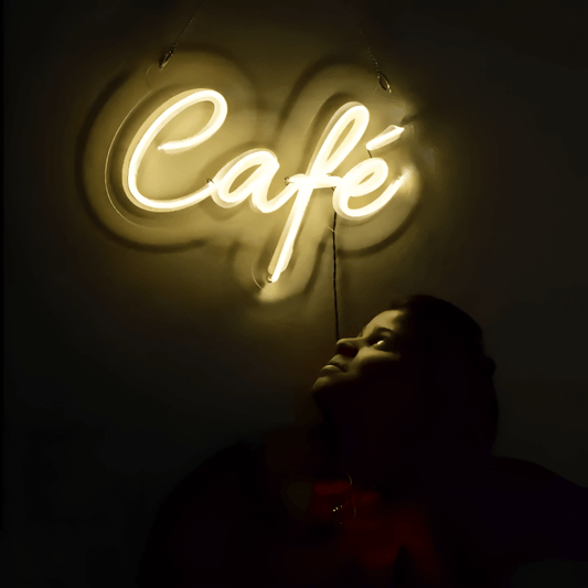 Cafe Neon Sign Board Glow Neon Light Wall Signboards Led Sign Boards for Shop Restaurant Room Decoration - ValueBox