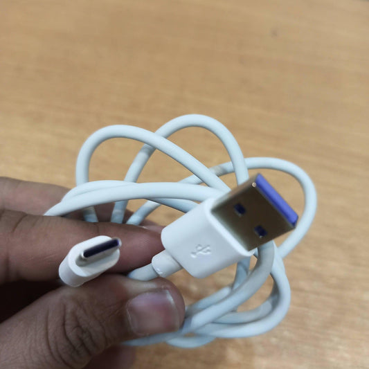 5A White USB Charging + Data Cable Type C