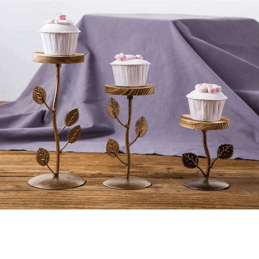 Set of 3 Metal Cake Stands, Cupcake Holder Cookies Dessert Display Plate Serving Tray Platter With Handel for Baby Shower Wedding Birthday Party, Customized - ValueBox