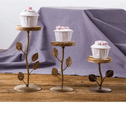 Set of 3 Metal Cake Stands, Cupcake Holder Cookies Dessert Display Plate Serving Tray Platter With Handel for Baby Shower Wedding Birthday Party, Customized - ValueBox