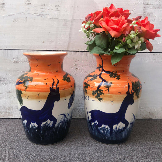 Deer Design Large Vase - Set of 2