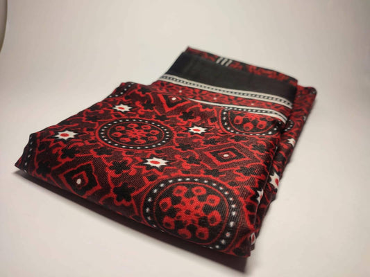 Sindhi / Seraiki / Balochi Ajrak Block Printed Premium Cotton Shawl For Men - ValueBox