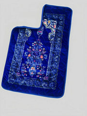 Muslim Prayer Mat Extra Soft Flower Printed – Blue - ValueBox