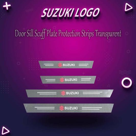 Suzuki Logo Door Sill Scuff Plate Protection Strips Transparent
