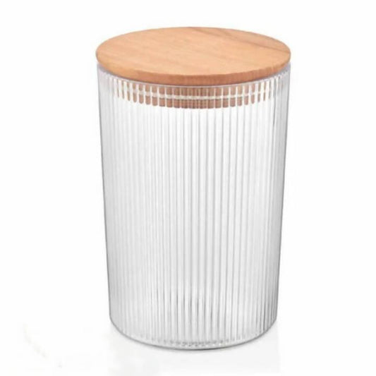 Single Piece Smart Acrylic Storage Jar with Bamboo Lid 900ml