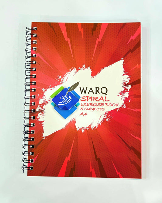 WARQ SPIRAL SUBJECTS NOTEBOOK 5 SUBJCTS A4 SIZE IMPORTED PAPER - ValueBox