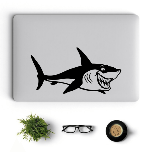 Sharkk Fish Vinyl Decal Laptop Sticker, Laptop Stickers for Boys and Girls, Bike Stickers, Car Bumper by Sticker Studio - ValueBox