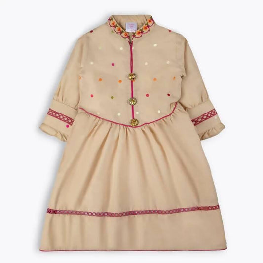 Summer Lawn Kurti round neck adorned - ValueBox