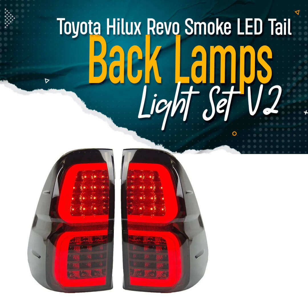 Toyota Hilux Revo Smoke LED Tail Back Lamp Light Set V2- Model 2016-2021