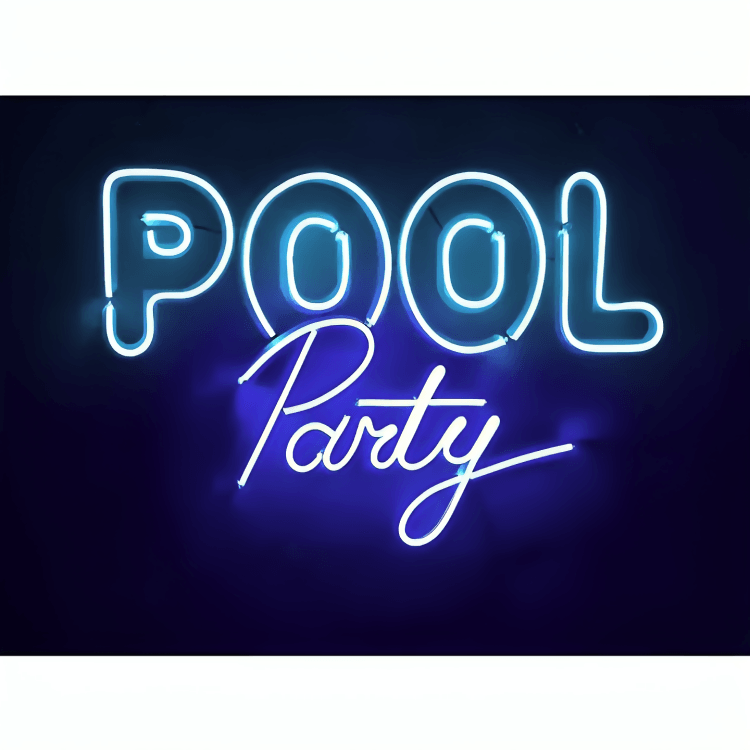 Pool Party Neon Sign Board Glow Neon Light Wall Signboards Led Sign Boards for Shop Restaurant Room Decoration - ValueBox