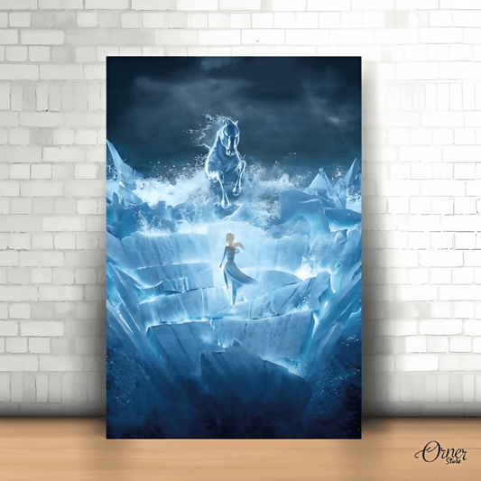 Home & Wall Decor Painting Elsa And The Water Spirit | Cartoon Poster Wall Art - ValueBox