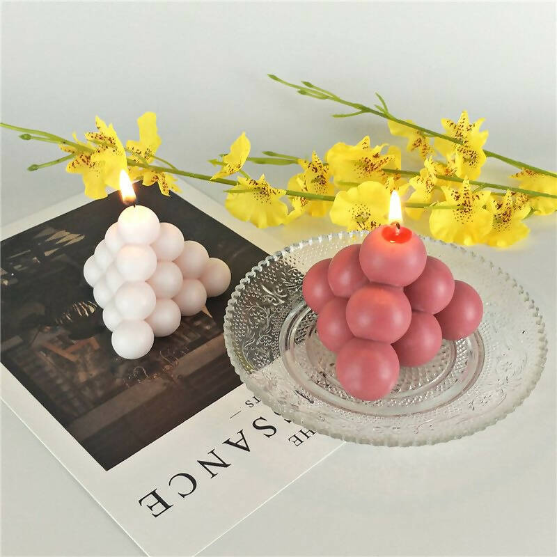 Pack of 3 Mousse Design Magic Ball Triangle Scented Candles - Bubble Candles