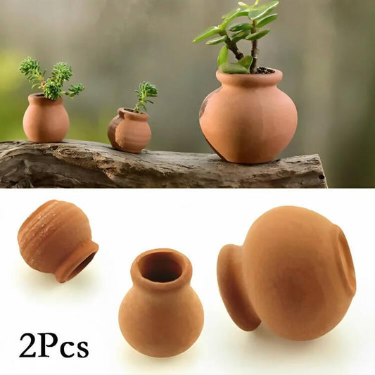2PCS Mini Flower Pots Clay Plant Pot For Planter Wedding Decoration Craft High Quality