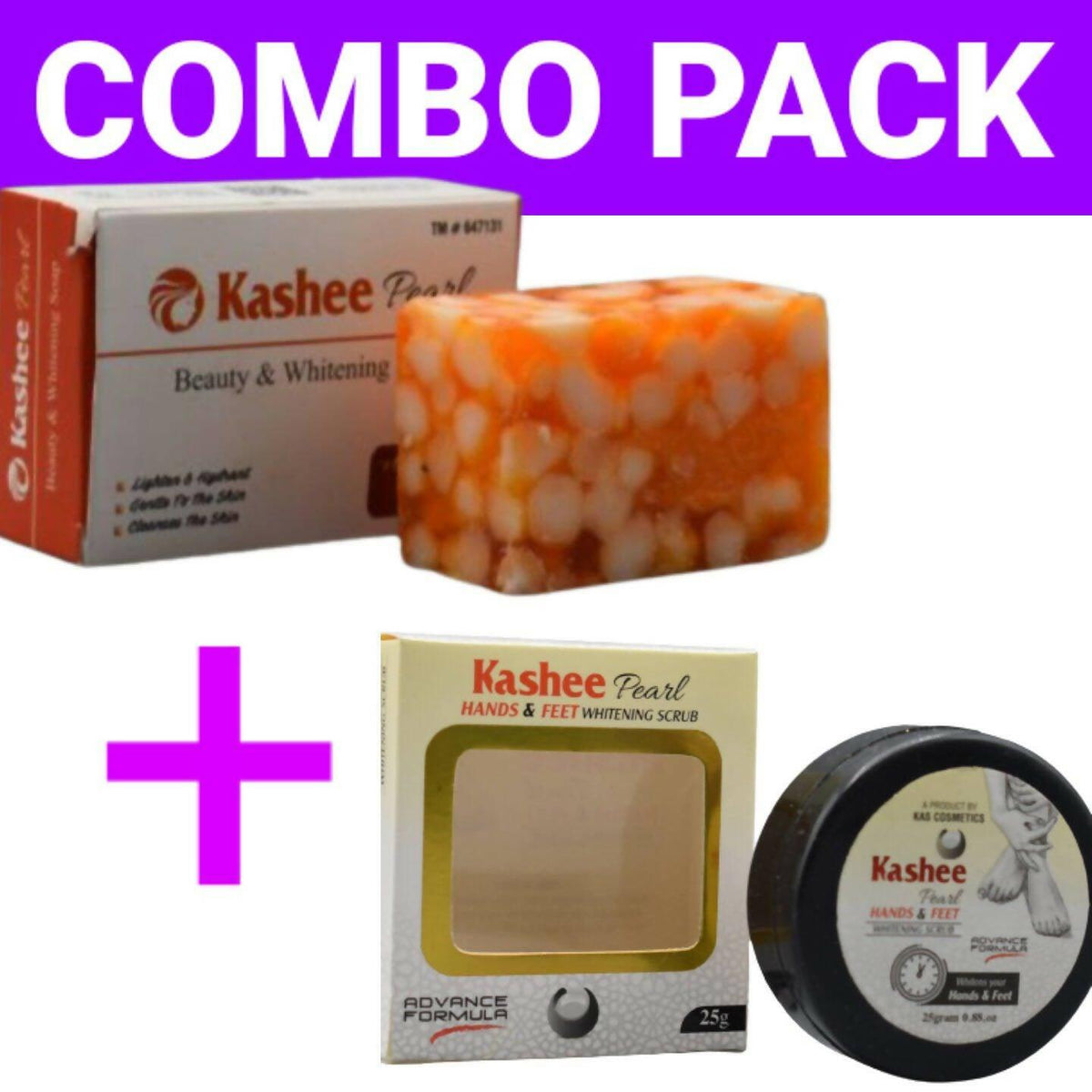 Combo Pack Kashee Pearl Beauty Soap + HandFoot Scrub - ValueBox