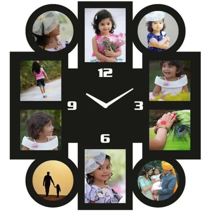 3D Wooden Wall Clock Fairy Style Family Tree With Picture Large Size Frames, Wooden Family Tree Photos Frame