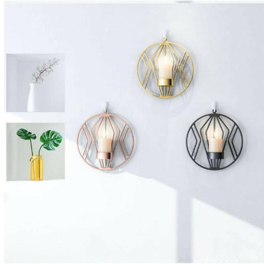 Wall Decor Round Iron Tealight Candle Holder