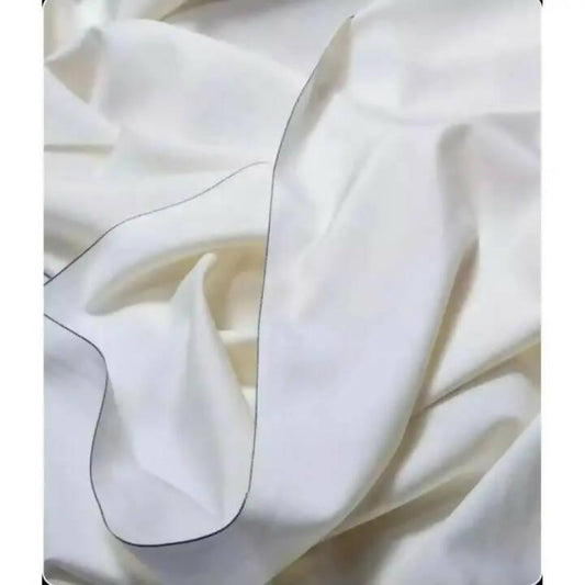 Premium Off White Boski Suit Of Washing wear Unstitched Fabric For Men (shalwarkameez)