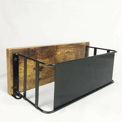 2 Tier Wall Mounted Shelf, one Wall Floating Shelves With Black Metal for Bedroom - ValueBox