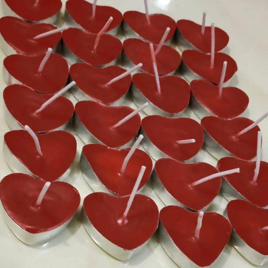 Pack of 12 Scented Pink and Red Love Or Heart Shaped Floating Candles
