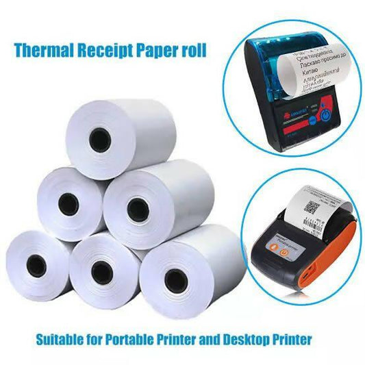 58mm Thermal Printer Paper Roll Pack of 12pcs - ValueBox