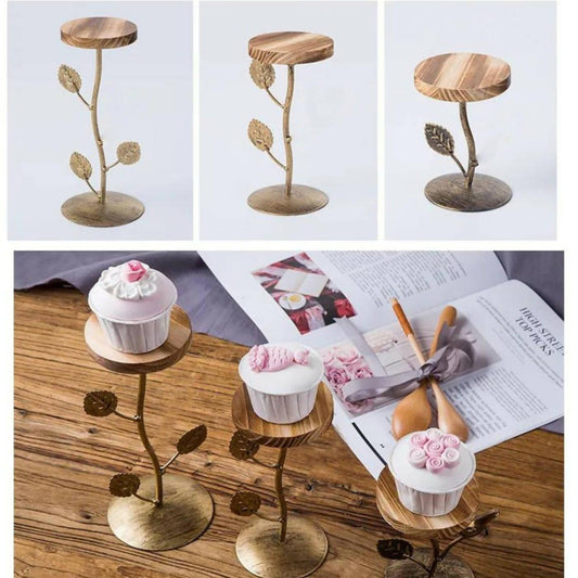 Set of 3 Metal Cake Stands, Cupcake Holder Cookies Dessert Display Plate Serving Tray Platter With Handel for Baby Shower Wedding Birthday Party, Customized - ValueBox