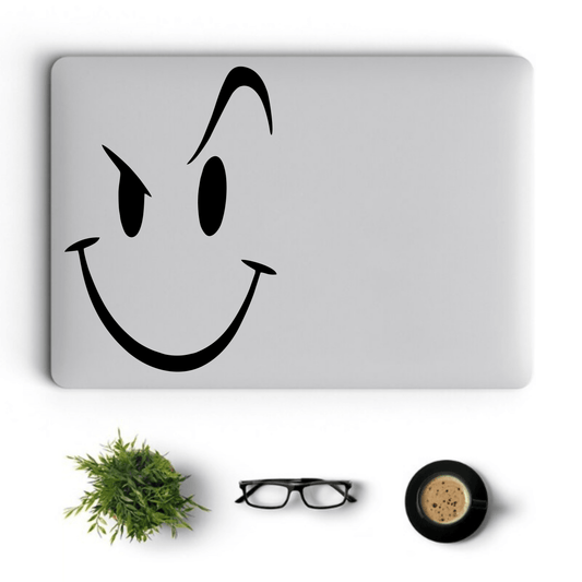 Naughty Smile Emoji Funny Vinyl Decal Laptop Sticker, Laptop Stickers for Boys and Girls, Bike Stickers, Car Bumper Stickers by Sticker Studio - ValueBox