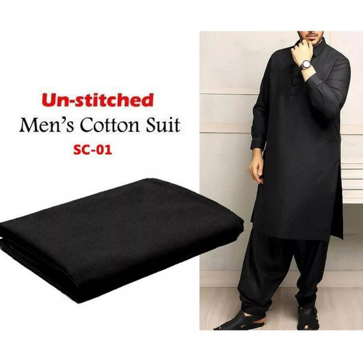 Gents cotton unstitiched suit