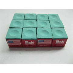Pack of 12 - Original Tweeten Masters Billiard Chalk Snooker Pool Cue Accessories - Green - ValueBox