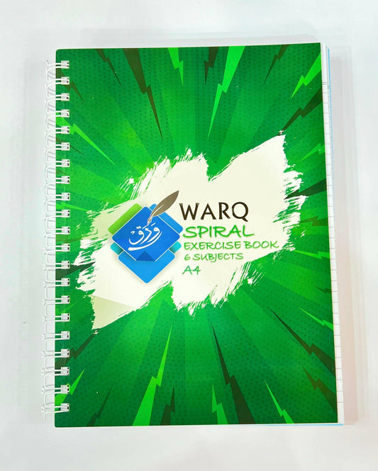 WARQ SPIRAL SUBJECTS NOTEBOOK 6 SUBJCTS A4 SIZE IMPORTED PAPER - ValueBox
