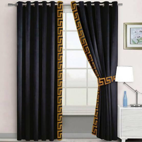 Velvet embroidery curtain Pack of 2 - ValueBox