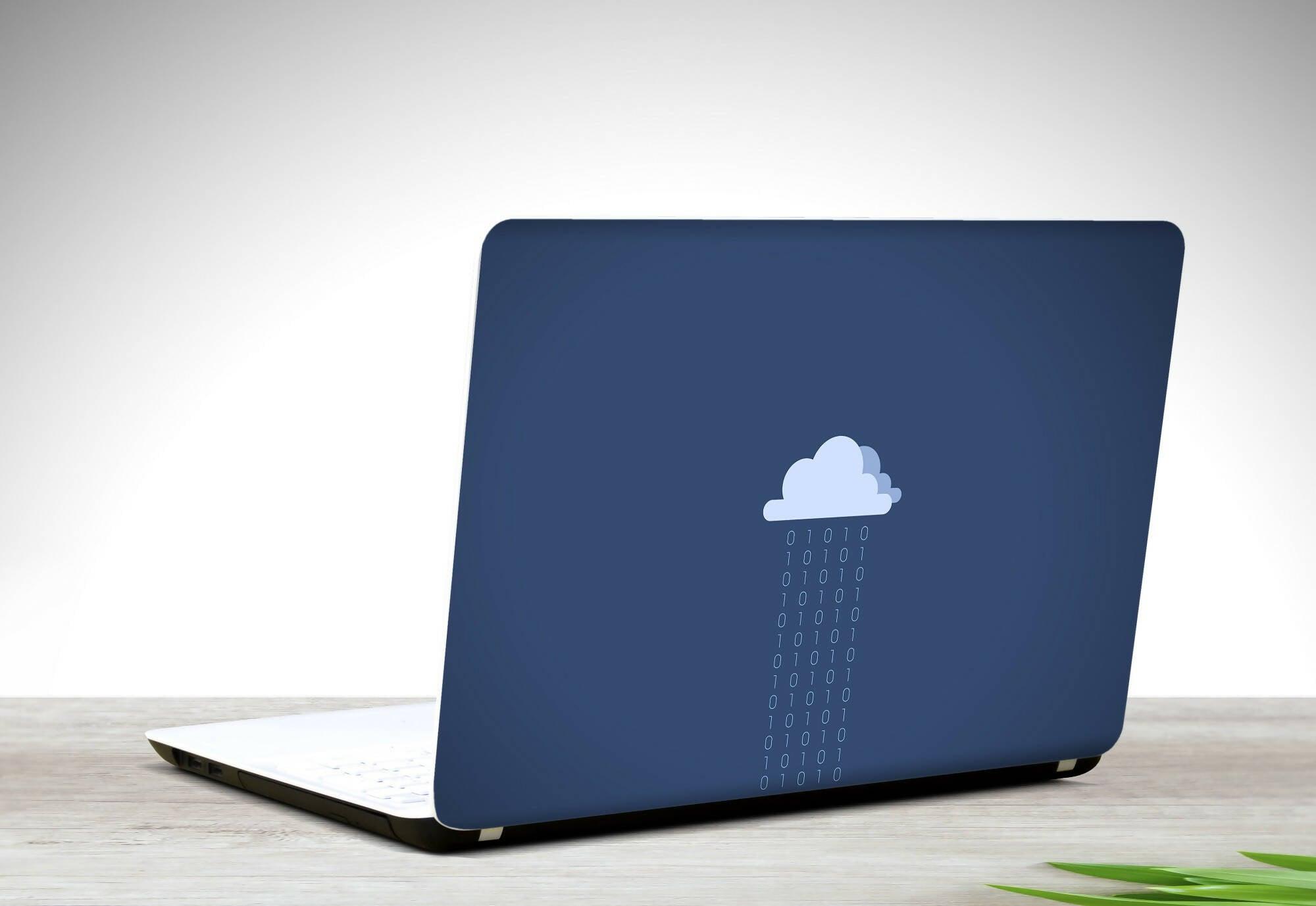 Binary Raining Programming Laptop Back Skin - ValueBox