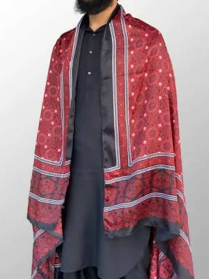 Sindhi / Seraiki / Balochi Ajrak Block Printed Premium Cotton Shawl For Men
