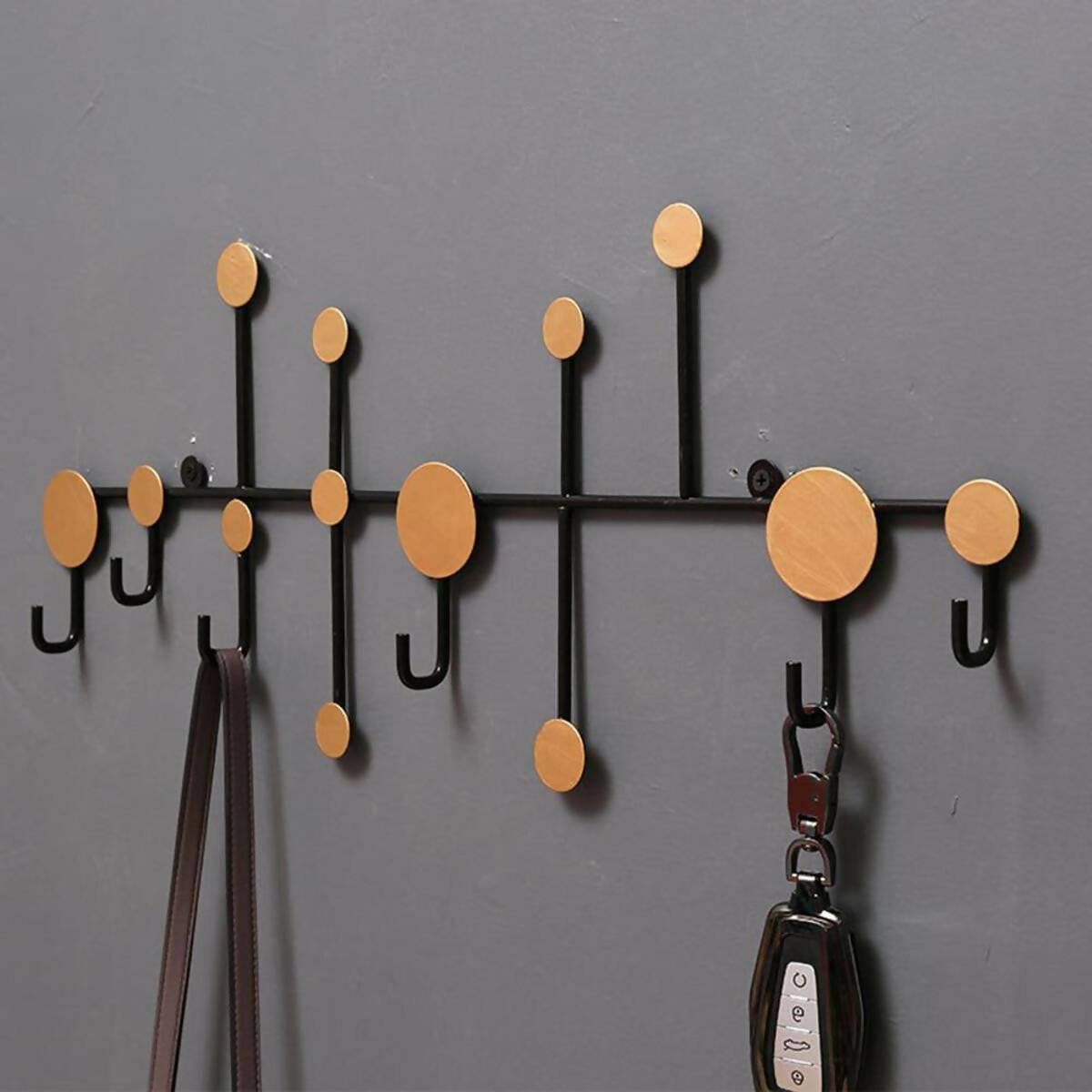 Nordic Cast Iron Dots Wall Hooks Antique Finish Metal Clothes Hanger - ValueBox